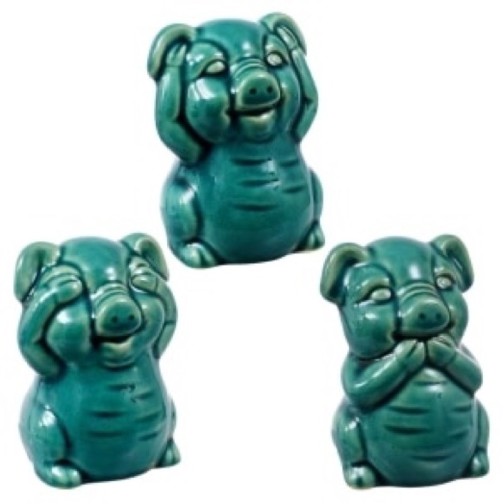 PIGS HEAR NO- SEE NO- SPEAK NO NWT - Picture 7 of 7